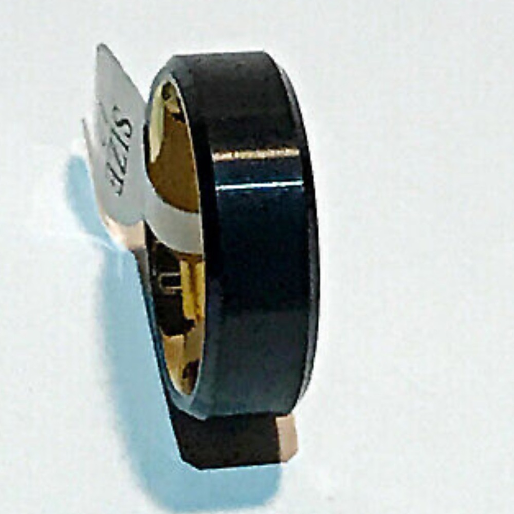 Lanchela & Co Mens Black 8mm  Tungsten Wedding Engagement Promise Ring - Picture 2 of 7